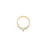 Throne Continuous Ring - 14K Gold Gem Seamless Ring - piercing - zone.com