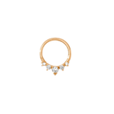 Throne Continuous Ring - 14K Gold Gem Seamless Ring - piercing - zone.com