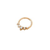 Throne Continuous Ring - 14K Gold Gem Seamless Ring - piercing - zone.com
