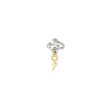 Thunderstruck Pin - 14K Gold Lightning Threadless End - piercing - zone.com