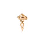 Thunderstruck Pin - 14K Gold Lightning Threadless End - piercing - zone.com