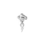 Thunderstruck Pin - 14K Gold Lightning Threadless End - piercing - zone.com