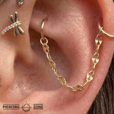 Tile Chain – 14K Gold Piercing Chain - piercing - zone.com