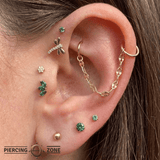 Tile Chain – 14K Gold Piercing Chain - piercing - zone.com