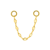 Tile Chain – 14K Gold Piercing Chain - piercing - zone.com