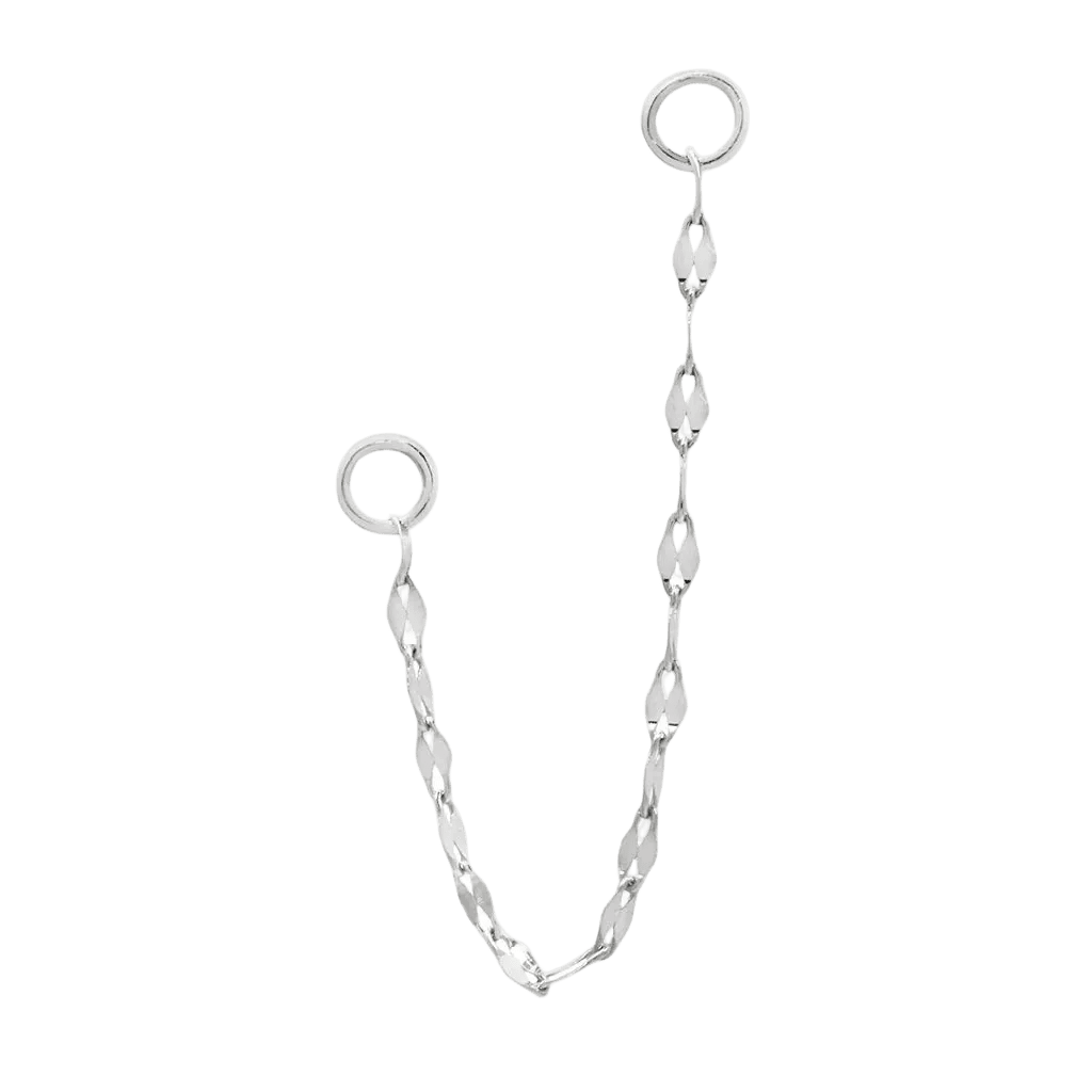 Tile Chain – 14K Gold Piercing Connector - piercing - zone.com