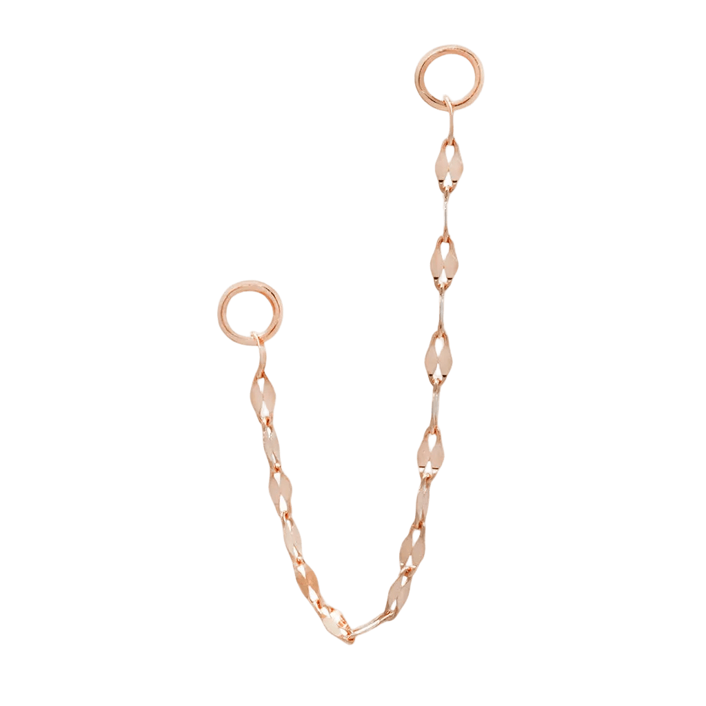 Tile Chain – 14K Gold Piercing Connector - piercing - zone.com