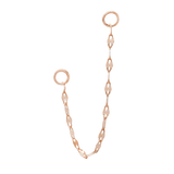 Tile Chain – 14K Gold Piercing Connector - piercing - zone.com
