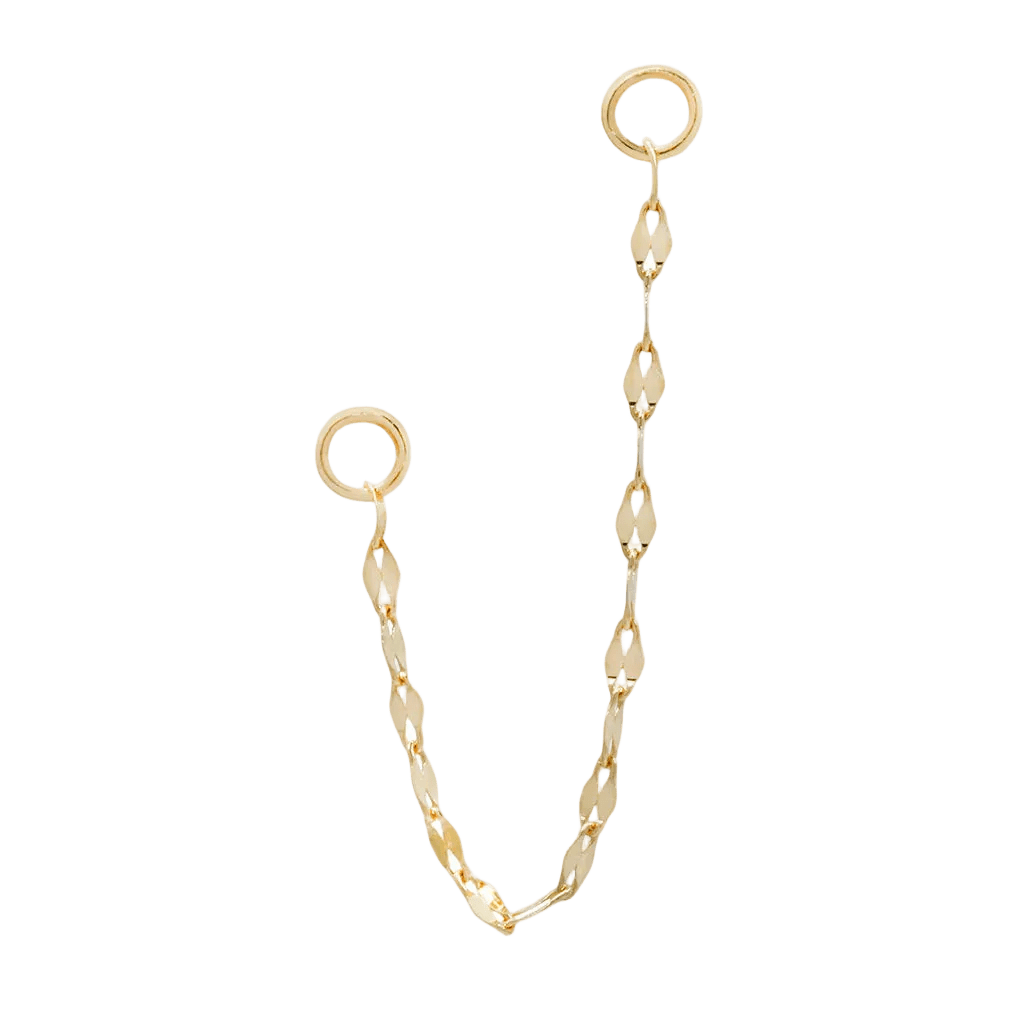 Tile Chain – 14K Gold Piercing Connector - piercing - zone.com