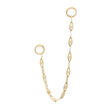 Tile Chain – 14K Gold Piercing Connector - piercing - zone.com