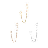 Tile Chain – 14K Gold Piercing Connector - piercing - zone.com