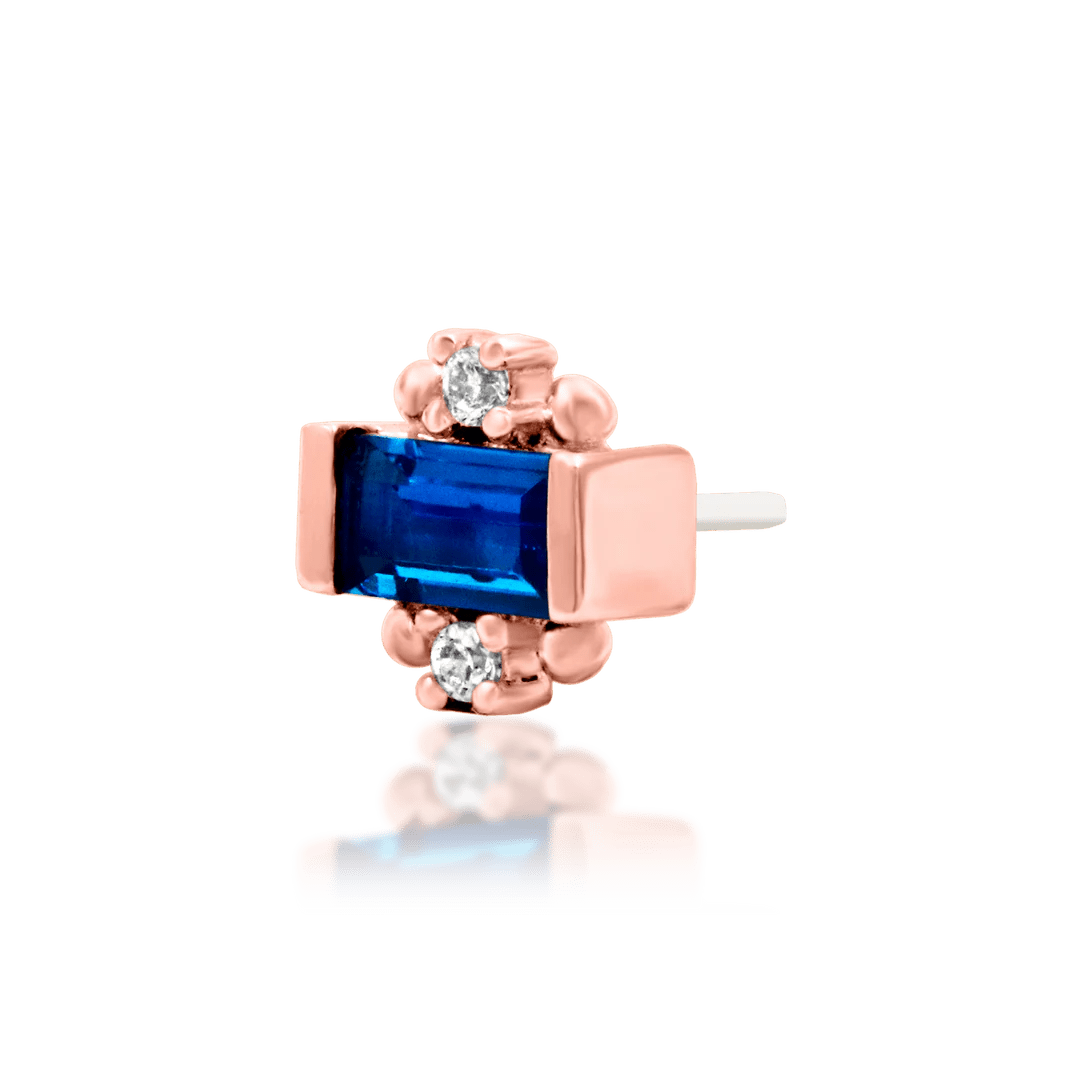 Tina – Blue CZ Cluster – 14K Gold Threadless End - piercing - zone.com