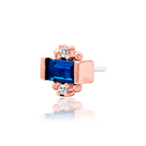 Tina – Blue CZ Cluster – 14K Gold Threadless End - piercing - zone.com