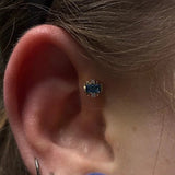 Tina – Blue CZ Cluster – 14K Gold Threadless End - piercing - zone.com
