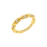 Trace Chain Seamless Ring – 14K Gold Micro-Gem Chain Design - piercing-zone.com
