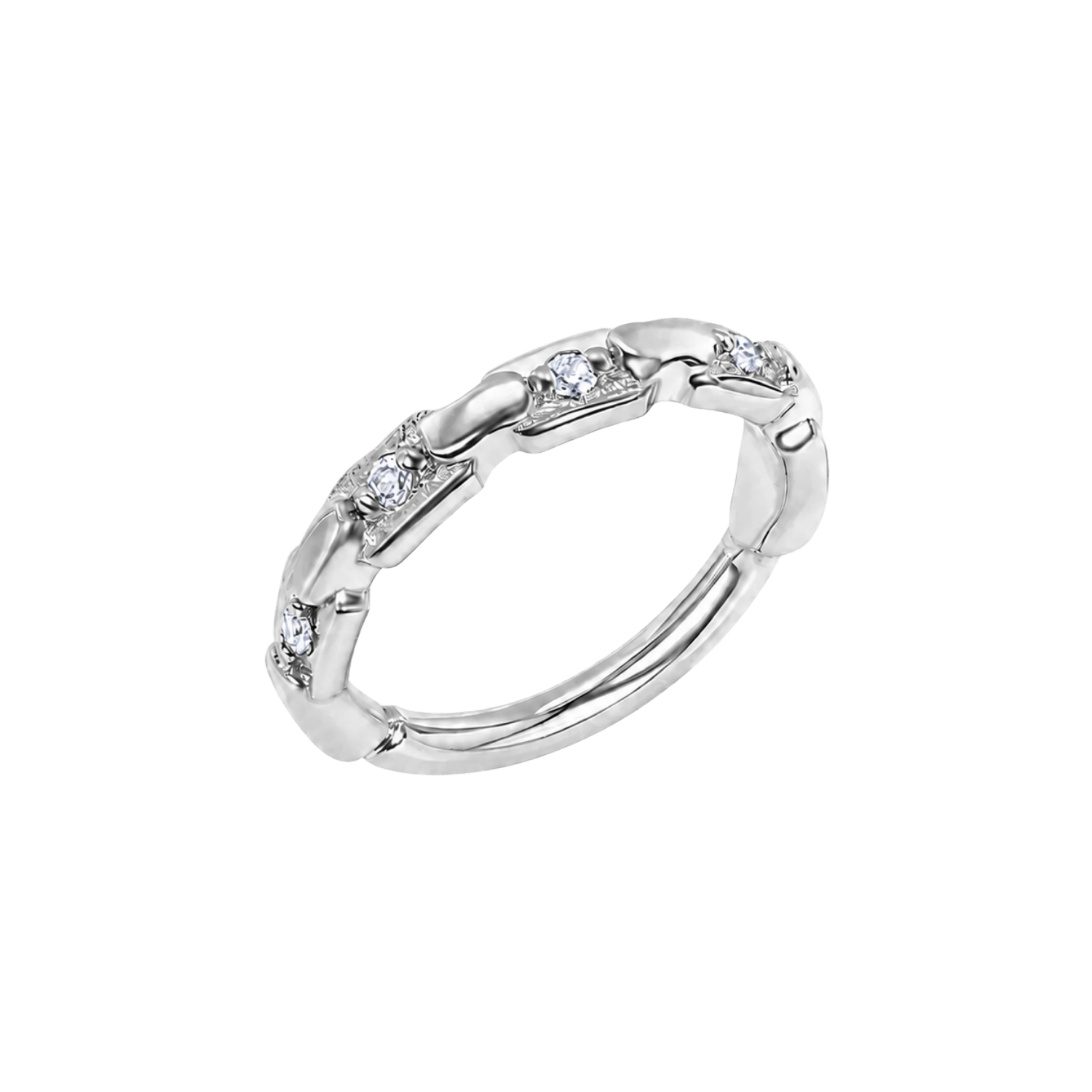 Trace Chain Seamless Ring – 14K Gold Micro-Gem Chain Design - piercing-zone.com