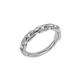 Trace Chain Seamless Ring – 14K Gold Micro - Gem Chain Design - piercing - zone.com