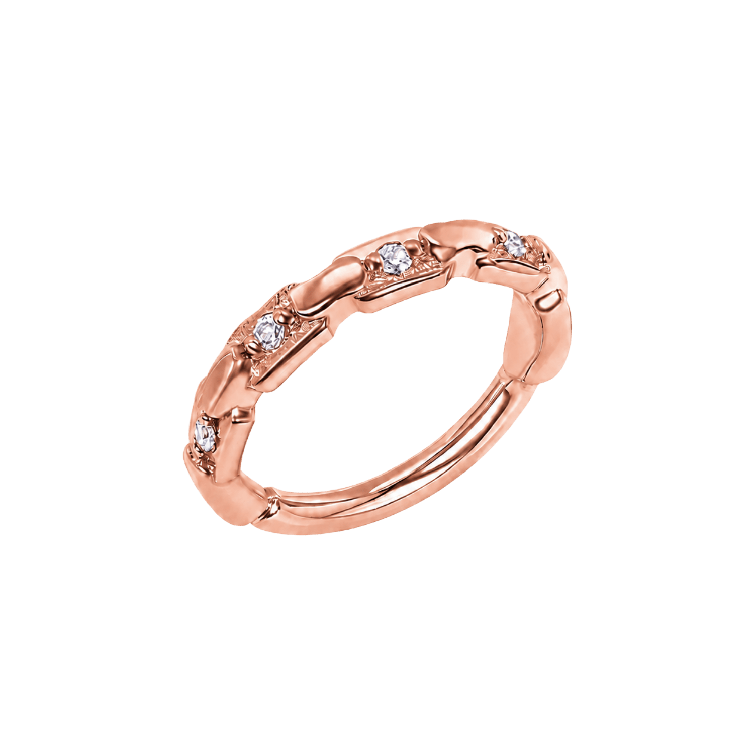 Trace Chain Seamless Ring – 14K Gold Micro-Gem Chain Design - piercing-zone.com