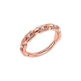 Trace Chain Seamless Ring – 14K Gold Micro-Gem Chain Design - piercing-zone.com