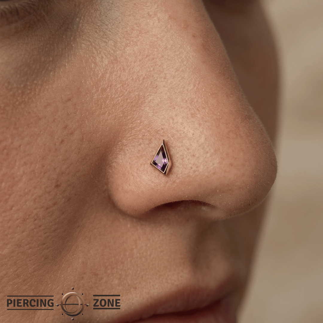 Transcend – Amethyst – 14K Gold Threadless End - piercing - zone.com
