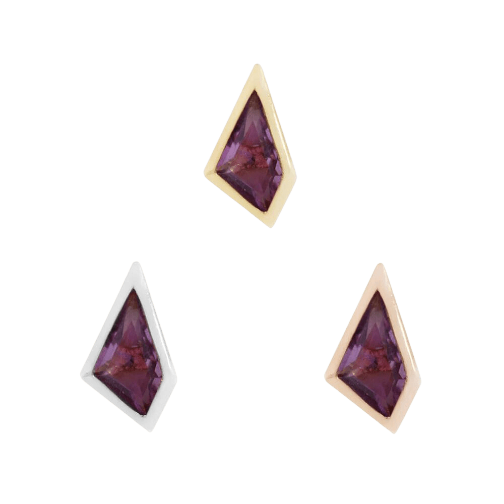 Transcend – Amethyst – 14K Gold Threadless End - piercing - zone.com