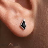Transcend – Tapered Black Spinel – 14K Gold Threadless End - piercing - zone.com