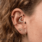 Transcend – Tapered Black Spinel – 14K Gold Threadless End - piercing - zone.com