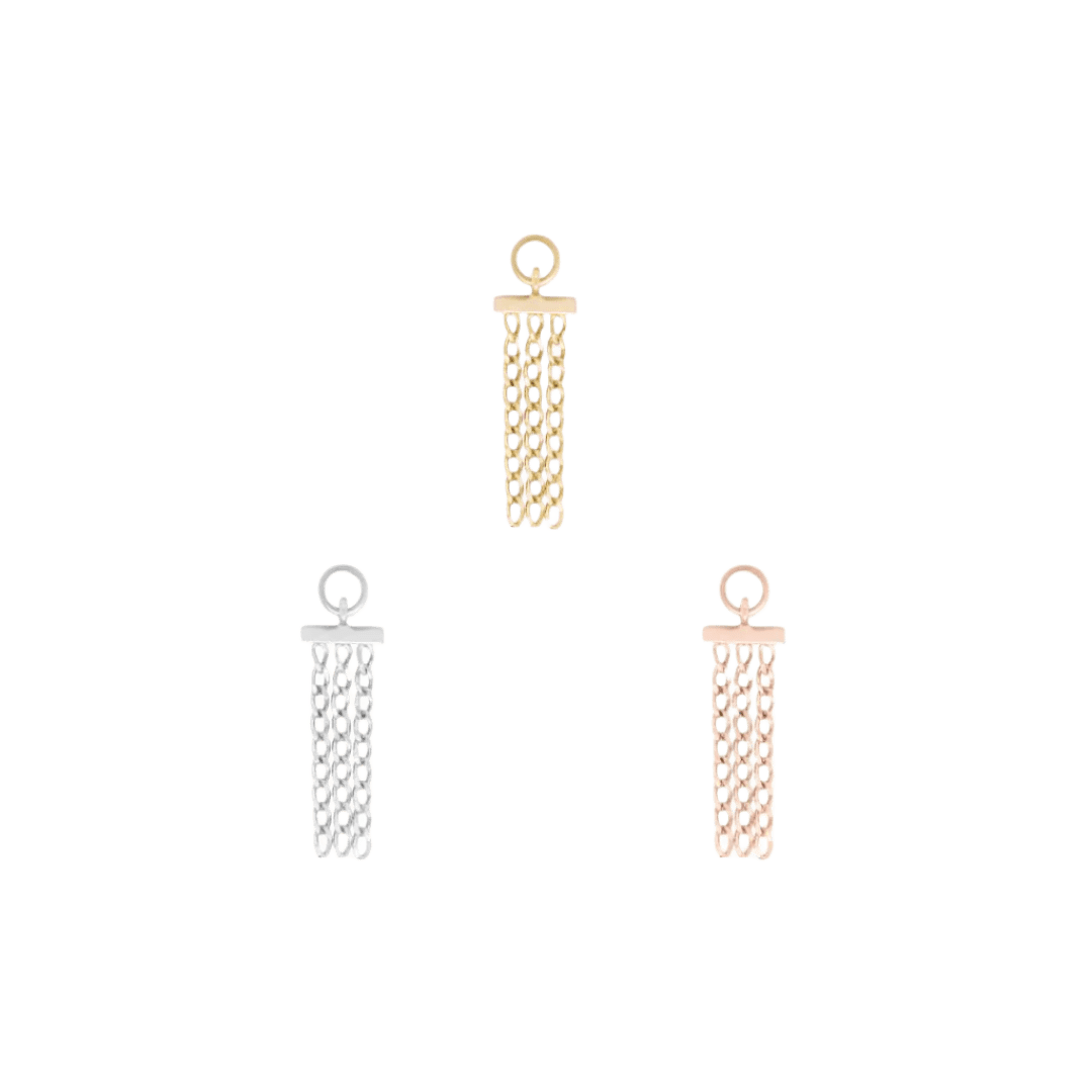 Transform – Triple Chain – 14K Gold Charm - piercing - zone.com