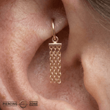 Transform – Triple Chain – 14K Gold Charm - piercing - zone.com