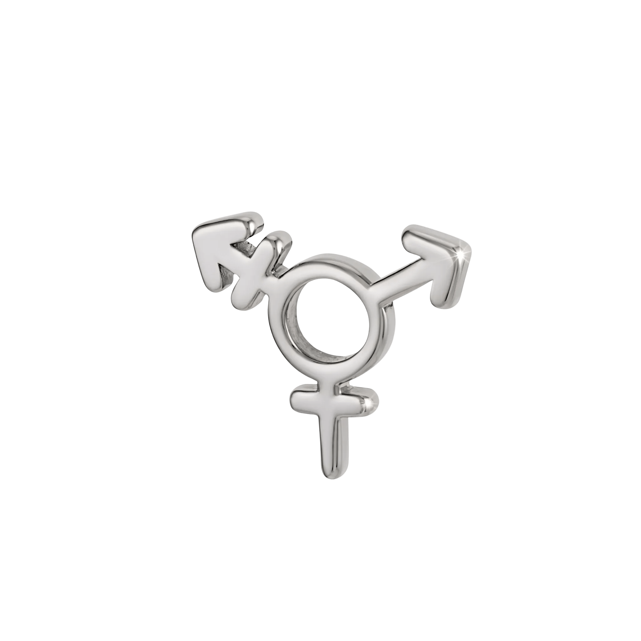 Transgender Symbol - 14K Gold Threadless/Threaded End - piercing - zone.com