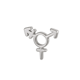 Transgender Symbol - 14K Gold Threadless/Threaded End - piercing - zone.com