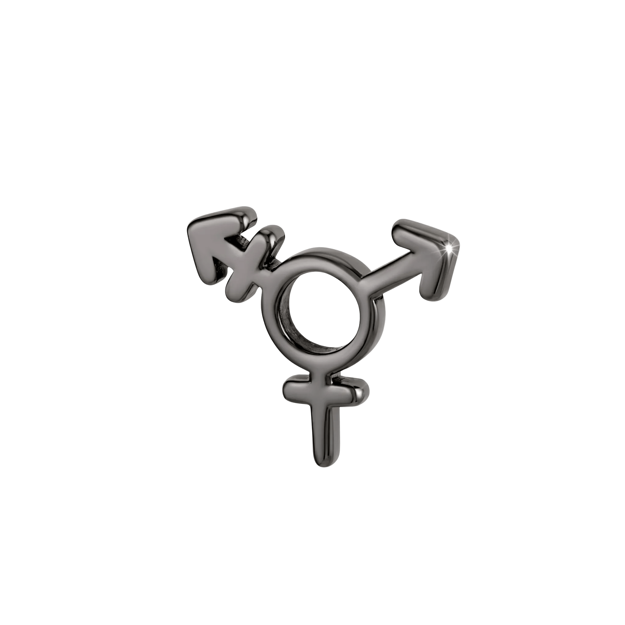 Transgender Symbol - 14K Gold Threadless/Threaded End - piercing - zone.com