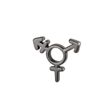 Transgender Symbol - 14K Gold Threadless/Threaded End - piercing - zone.com
