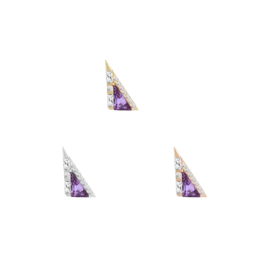 Transmission – Amethyst – 14K Gold Threadless End - piercing - zone.com