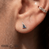 Transmission – London Blue Topaz – 14K Gold Threadless End - piercing - zone.com