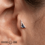 Transmission – London Blue Topaz – 14K Gold Threadless End - piercing - zone.com