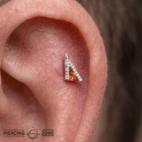 Transmission – Orange Garnet – 14K Gold Threadless End - piercing - zone.com