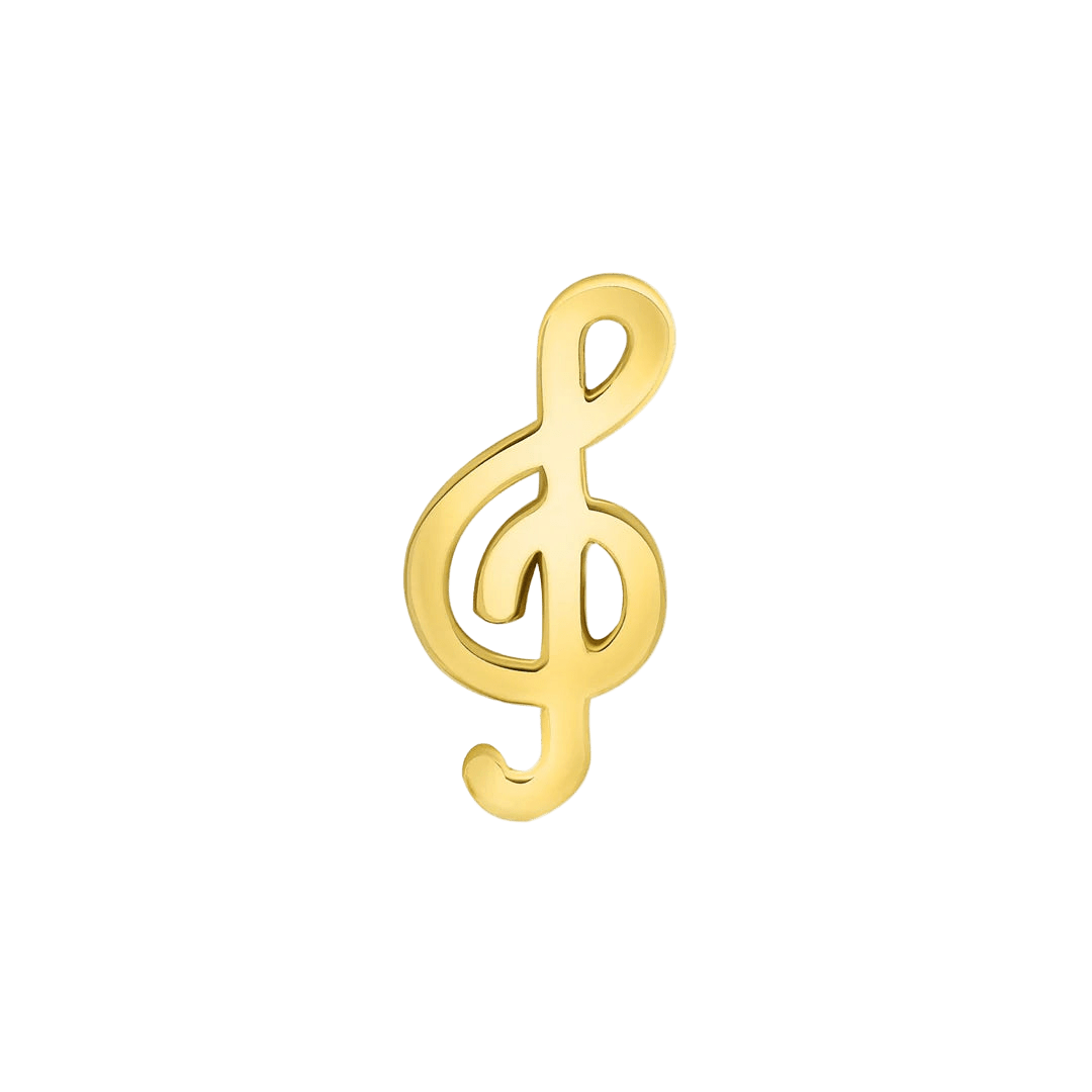 Treble Clef – 14K Gold Threadless End - piercing - zone.com
