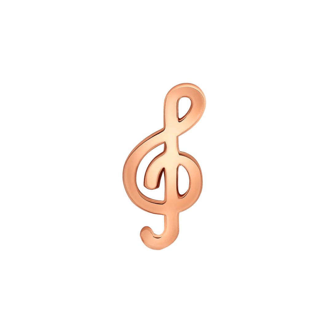 Treble Clef – 14K Gold Threadless End - piercing - zone.com