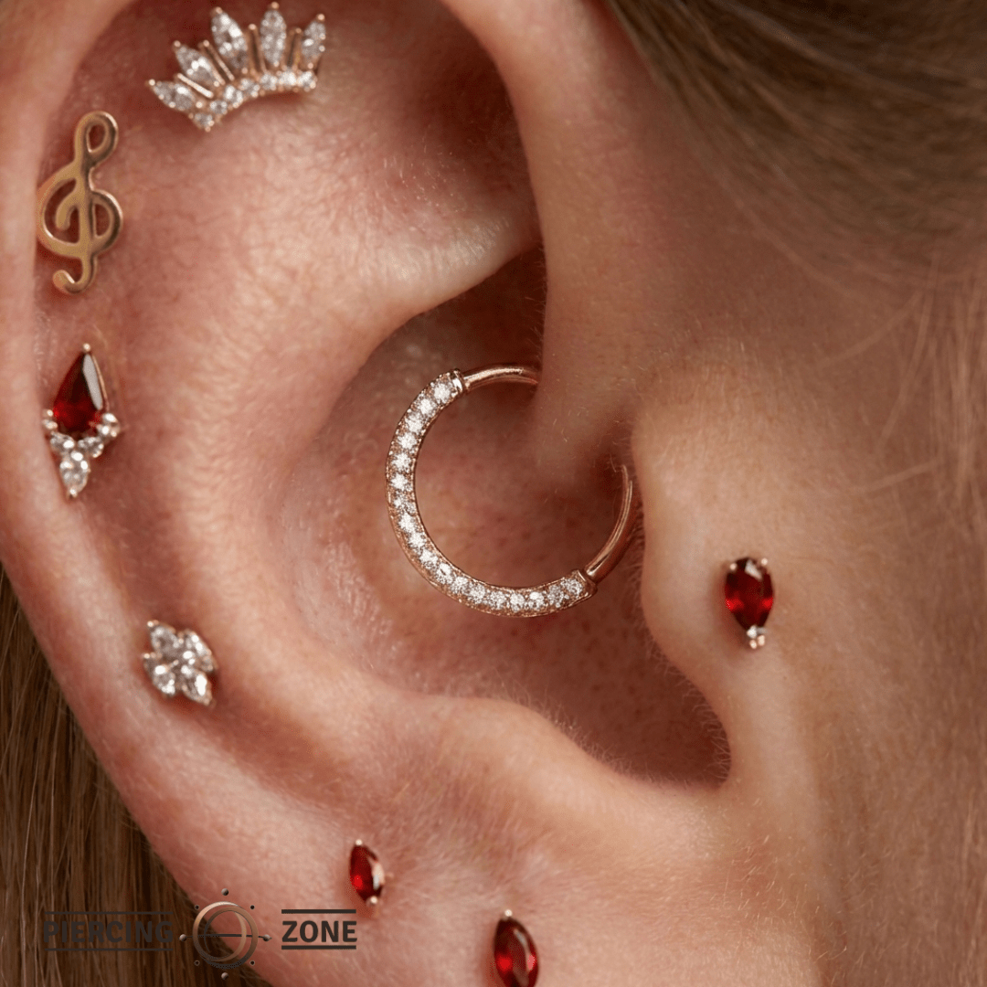 Treble Clef – 14K Gold Threadless/Threaded End - piercing - zone.com