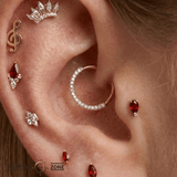 Treble Clef – 14K Gold Threadless/Threaded End - piercing - zone.com