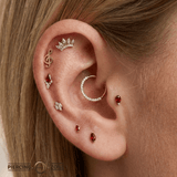 Treble Clef – 14K Gold Threadless/Threaded End - piercing - zone.com