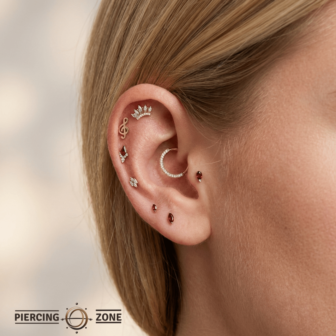 Treble Clef – 14K Gold Threadless/Threaded End - piercing - zone.com