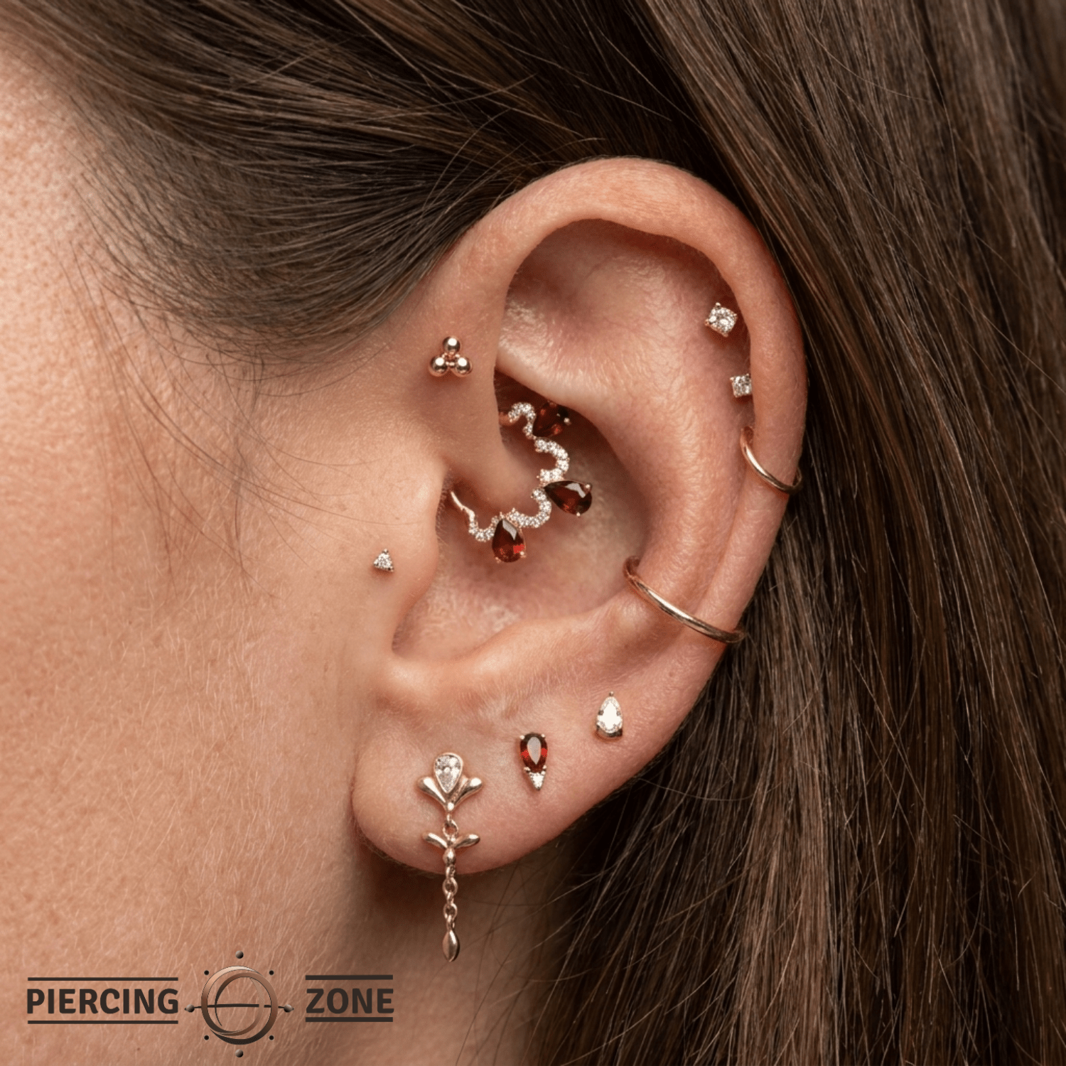 Tri Ball III - 18K Gold Threadless/Threaded End - piercing-zone.com