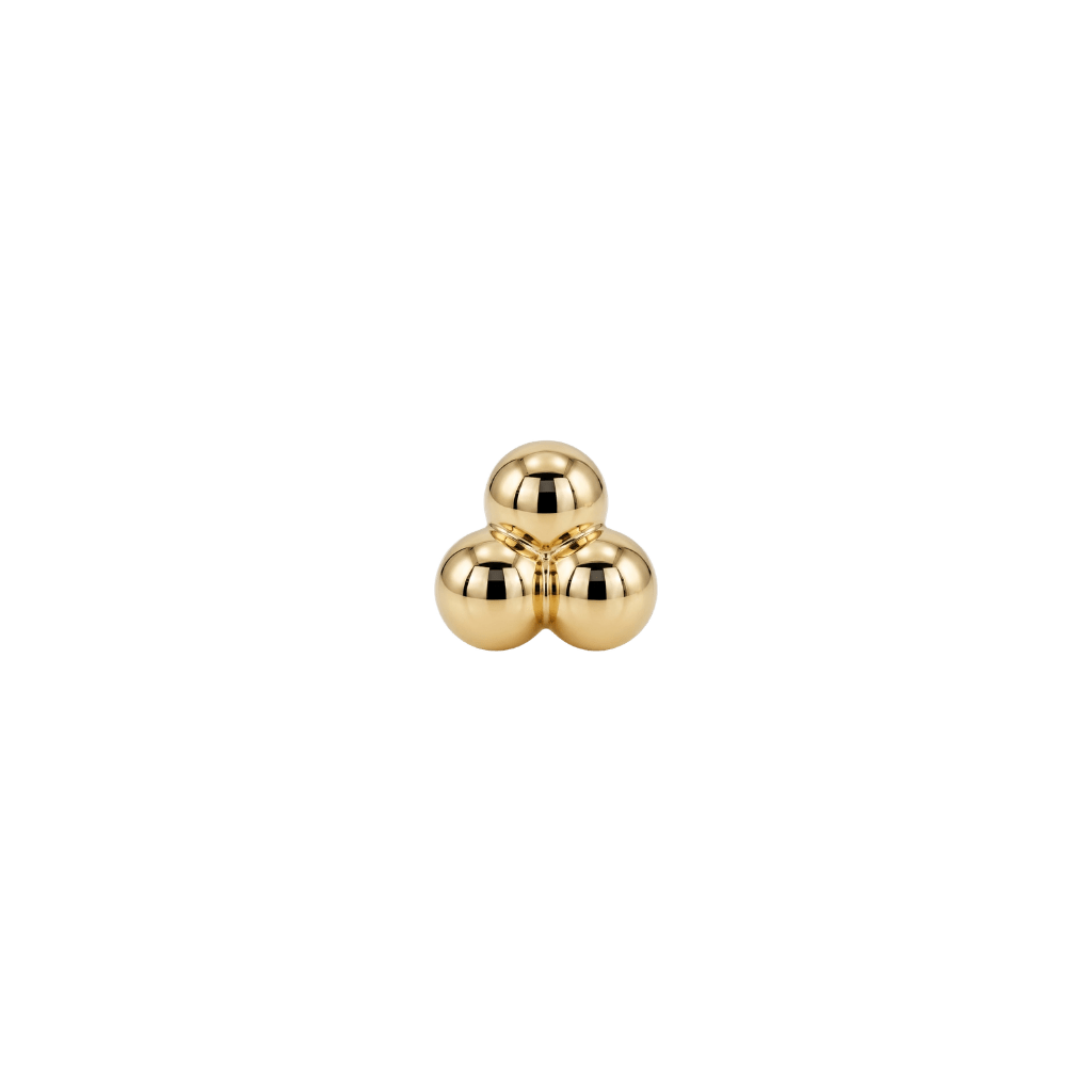 Tri Ball III - 18K Gold Threadless/Threaded End - piercing-zone.com