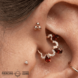 Tri Ball III - 18K Gold Threadless/Threaded End - piercing-zone.com