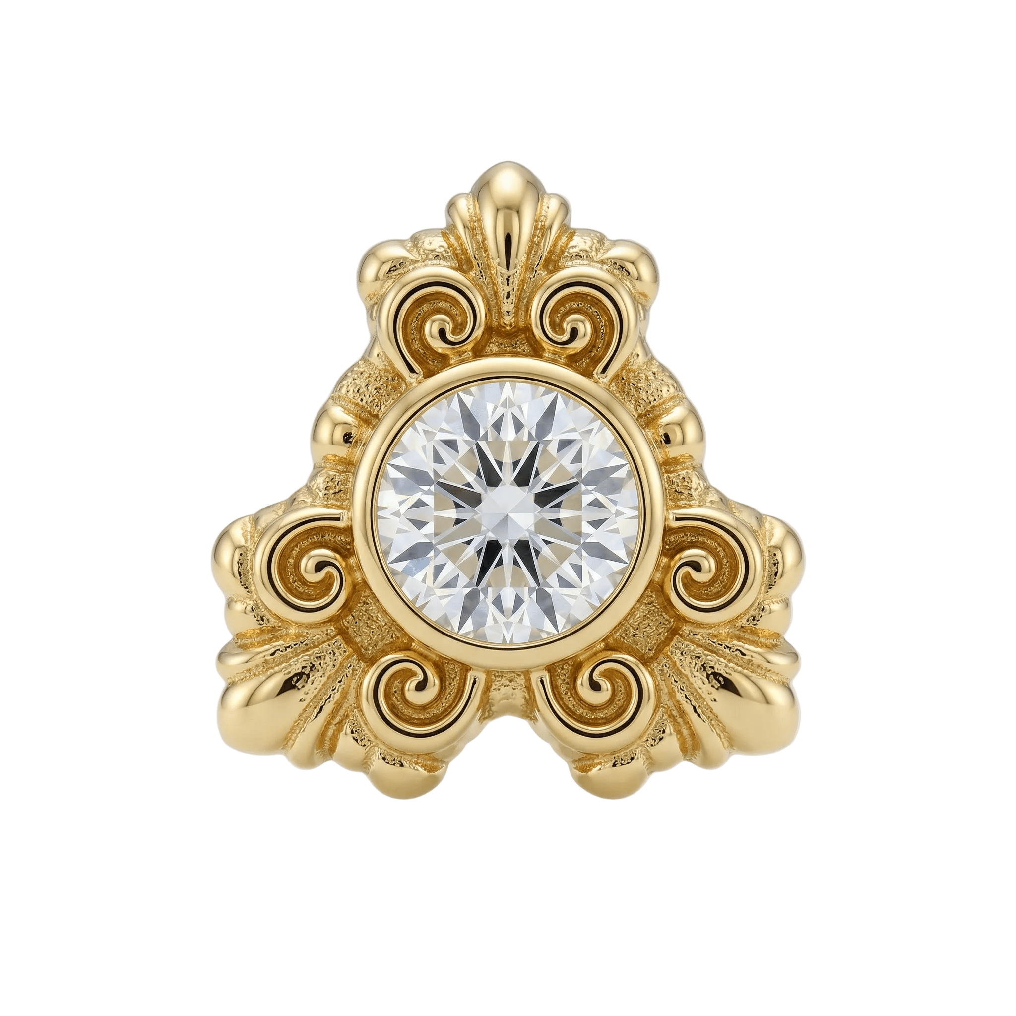 Triangle Elegance - 14K Gold Threadless/Threaded - piercing - zone.com