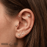 Triangle Elegance - 14K Gold Threadless/Threaded - piercing - zone.com
