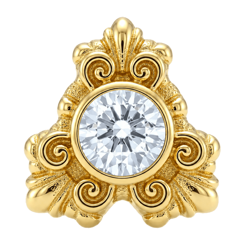 Triangle Elegance - 14K Gold Threadless/Threaded - piercing-zone.com