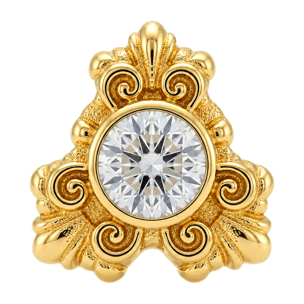 Triangle Elegance - 14K Gold Threadless/Threaded - piercing-zone.com